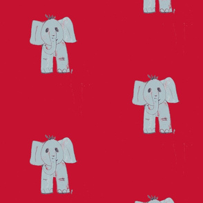 elberth the elephant on deep red