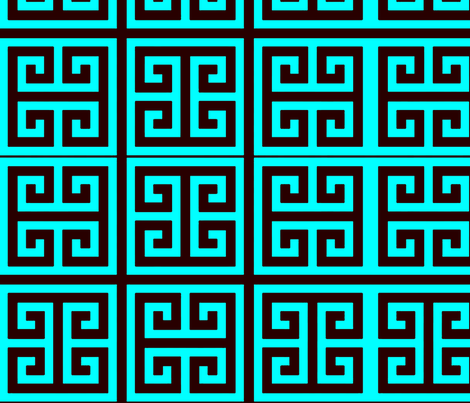 greek turquoise fabric by nascustomwallcoverings on Spoonflower - custom fabric