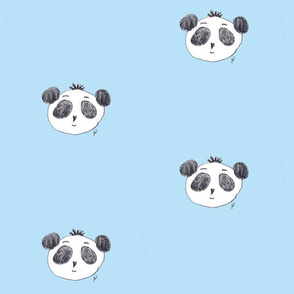 preston the panda on sky-blue