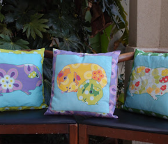 Three 16" pillows in one yard - Guinea Pig pillows