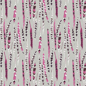long tiny striped feathers