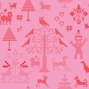 Pink Cross Stitch 