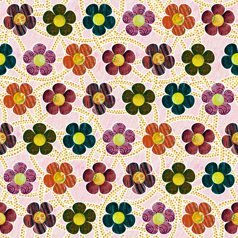 Autumn Patterened Flowers fabric by siya on Spoonflower - custom fabric