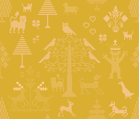 Butterscotch Cross Stitch Pattern fabric by chickoteria on Spoonflower - custom fabric