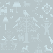 Teal Cross Stitch Pattern