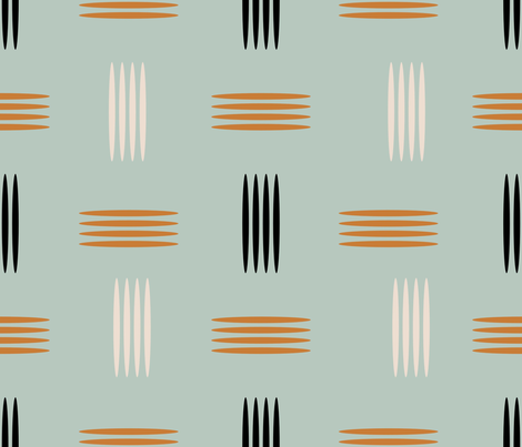 Mid Century Modern Teal fabric by chickoteria on Spoonflower - custom fabric