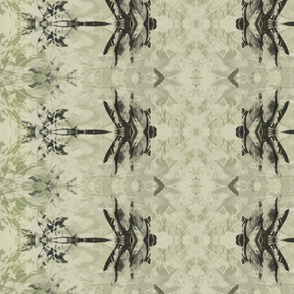 Dragonfly rows in taupe and black