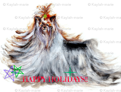 YORKIE BELLA ROSA HAPPY HOLIDAYS
