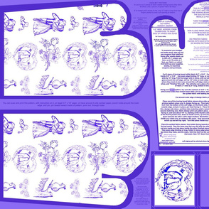 Cool Blue Toile Oven Mitts Fabric Pattern Fat Quarter With Piece Pattern by Kristie Hubler