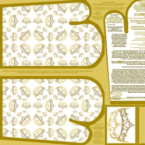 Queen Of Hearts Crown Pattern Oven  MittsFabric Pattern Fat Quarter With Piece Pattern by Kristie Hubler