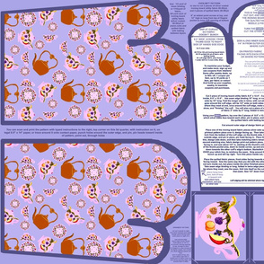 Tea Time Oven Mitts Fabric Pattern Fat Quarter With Piece Pattern by Kristie Hubler with ornament pattern