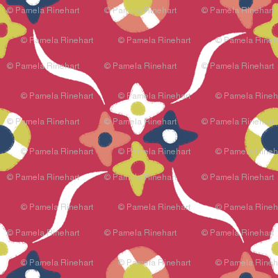 after_Matisse_floral_trellis red