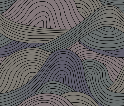 Waves fabric by shiro on Spoonflower - custom fabric