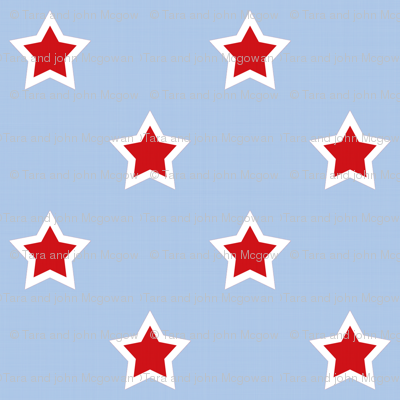 Superhero Stars On Light Blue