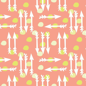 Dotty Arrows 452 (salmon, key lime & white)