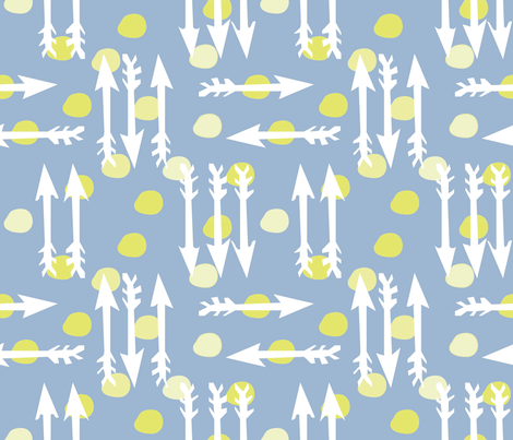 Dotty Arrows 452-flip (deep sky, key lime & white) fabric by pattyryboltdesigns on Spoonflower - custom fabric