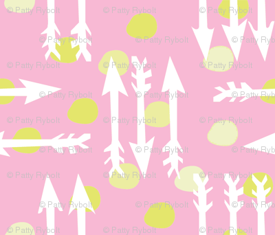 Dotty Arrows 452 (blush, key lime & white)