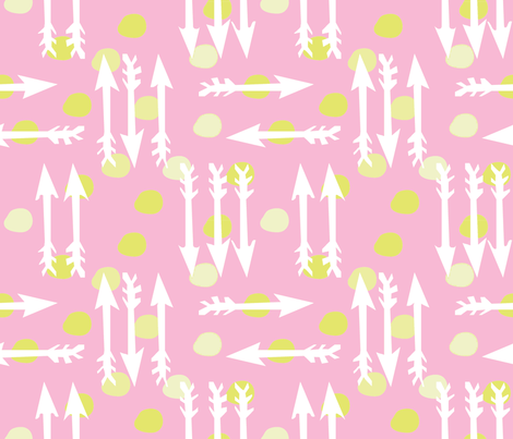 Dotty Arrows 452 (blush, key lime & white) fabric by pattyryboltdesigns on Spoonflower - custom fabric