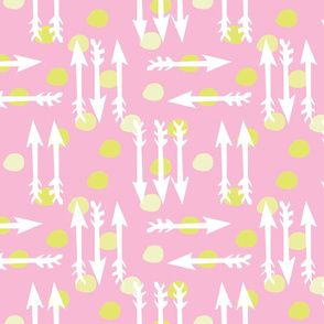 Dotty Arrows 452 (blush, key lime & white)