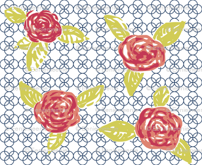 Quatrefoil and Roses