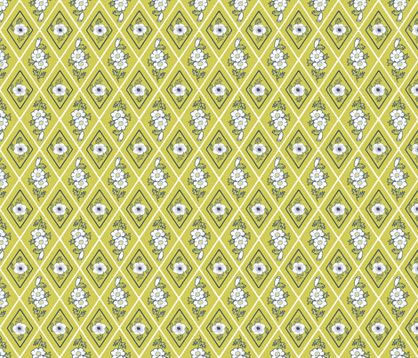 Diamonds_with_white_Anemones fabric by khowardquilts on Spoonflower - custom fabric