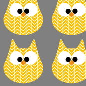 HOOTS in yellow on grey