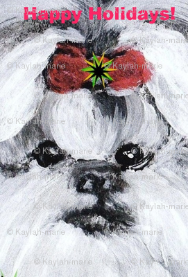 SHIH TZU HOLIDAY BOW--ed