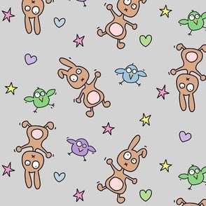 bunnies and birds