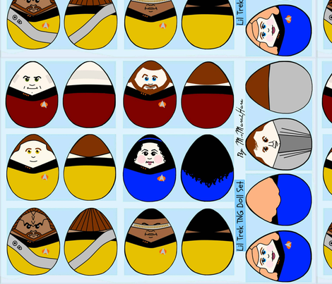 Lil Trek TNG Doll Set fabric by marchhare on Spoonflower - custom fabric