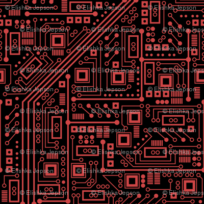 Evil Robot Circuit Board (Black and Red)
