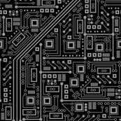 Evil Robot Circuit Board (Black and Gray)