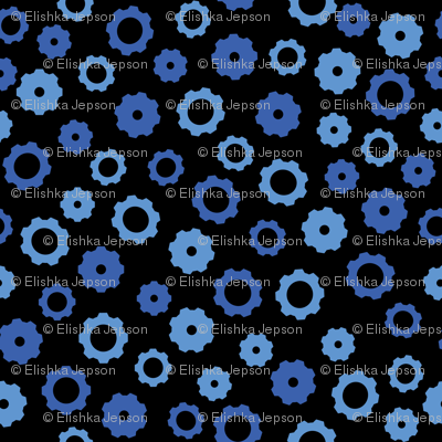 Evil Robot Gears (Black and Blue)