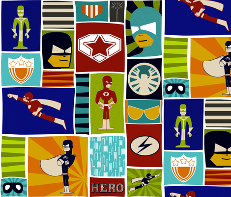 Comic Book Heroes fabric by natitys on Spoonflower - custom fabric