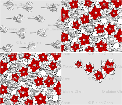 Poinsettia tea towels