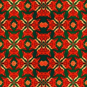 Green Fox Geometric Pattern