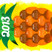 2013 Pineapple Tea Towel Calendar (sized for Linen Cotton)