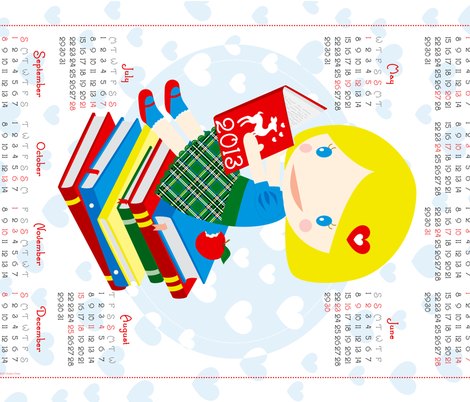 calendario2013 fabric by christinopia on Spoonflower - custom fabric