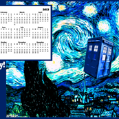 Doctor Who Inspired 2013 Tea Towel Wall Calendar