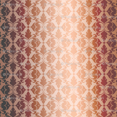 Golden Peach Damask