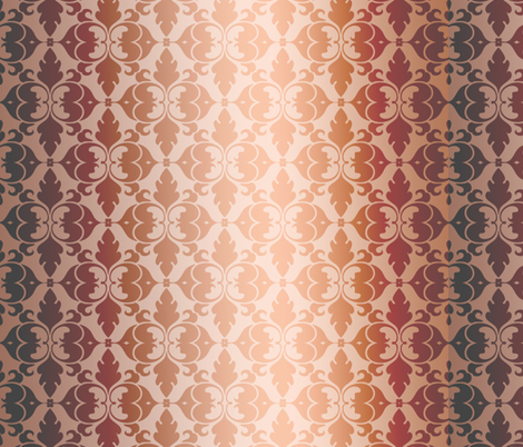 Golden Peach Damask fabric by pencreations on Spoonflower - custom fabric