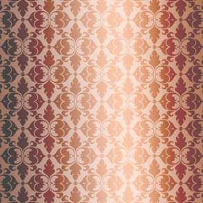 Golden Peach Damask