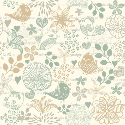 Tender Birds and Flowers