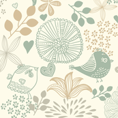 Tender Birds and Flowers