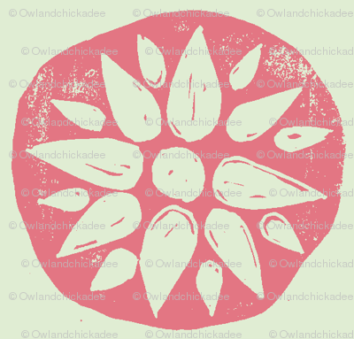Flower Stamps - Coral/Mint