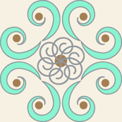 Dimpled Swirls in Aqua Blue