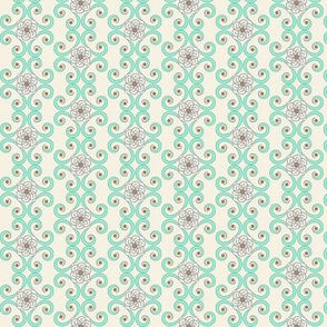Dimpled Swirls in Aqua Blue