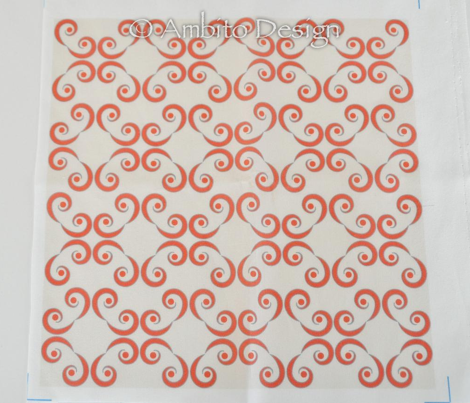 Dotted Swirls in Red-Orange