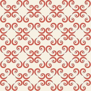 Dotted Swirls in Red-Orange