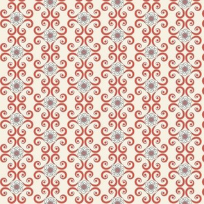 Dimpled Swirls in Red-Orange