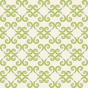 Dotted Swirls in Chartreuse or Green
